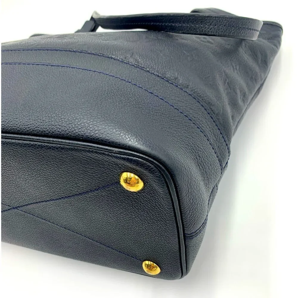 Auth Louis Vuitton Navy Blue Empriente Monogram Shopper Tote Bag - Picture 5 of 16